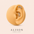 Stainless Steel Crystal Leaf Vine Stud Earrings