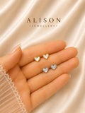 Stainless Steel Heart Stud Earrings