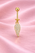 Gold Color Leaf Hanging Upper Helix(BUGADI) Studs - 1 Pc