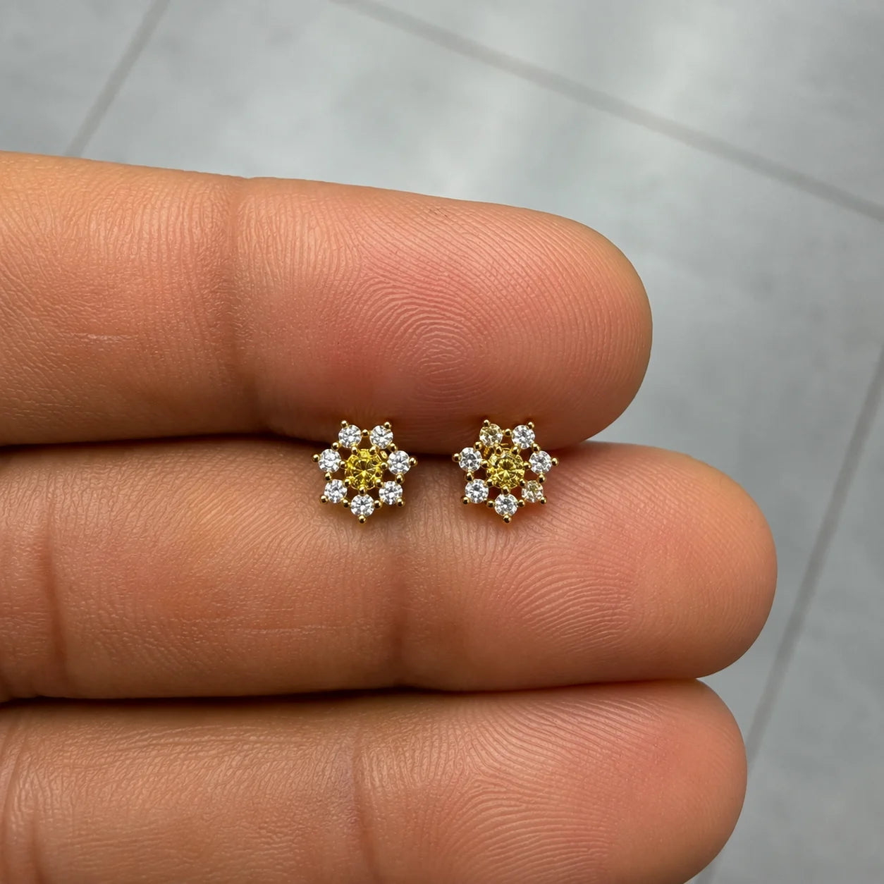 18k Gold Plated Stainless Steel Snowflake – PAIR