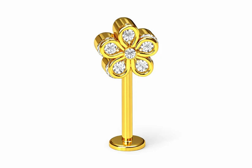Flower Shape Upper Helix(BUGADI) Stud - SINGLE