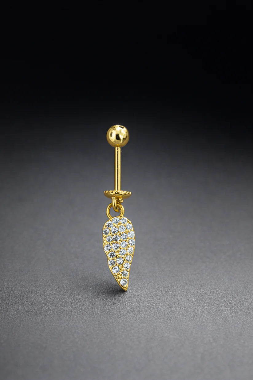 Gold Color Leaf Hanging Upper Helix(BUGADI) Studs - 1 Pc