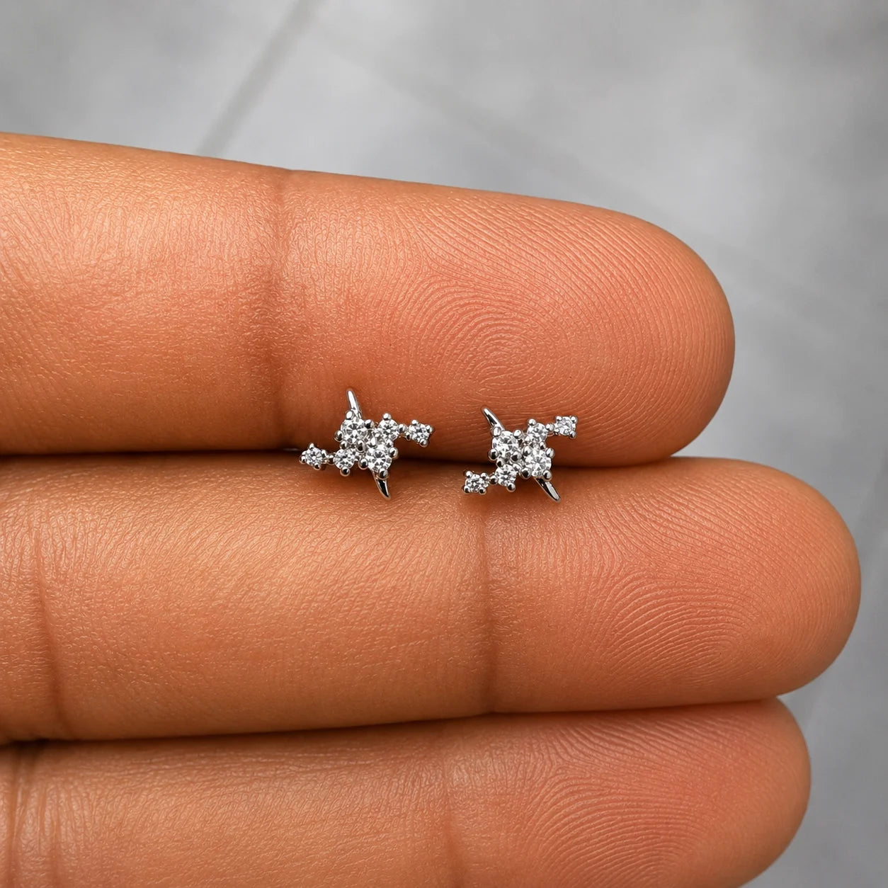 18k Gold Plated Stainless Steel Starburst – PAIR